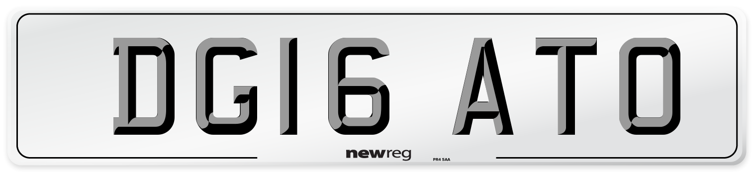DG16 ATO Number Plate from New Reg